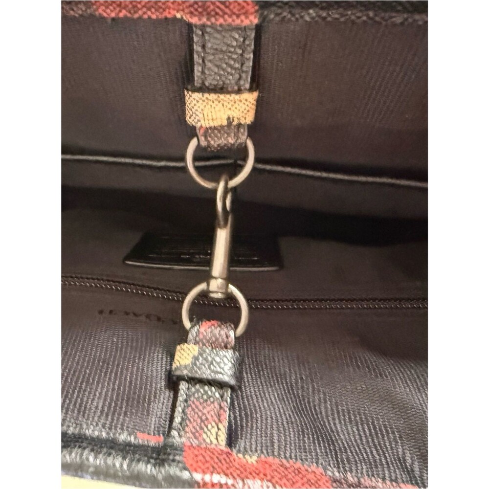 Coach Black Floral Tote with Red and Tan Bloom Print - Picture 13 of 15